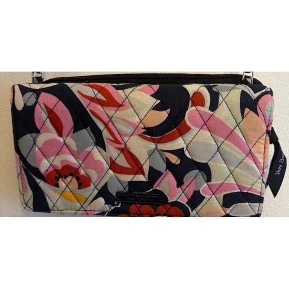 Vera‎ Bradley Handbag Built in Wallet Mod Paisley Blue Floral - Picture 2 of 7